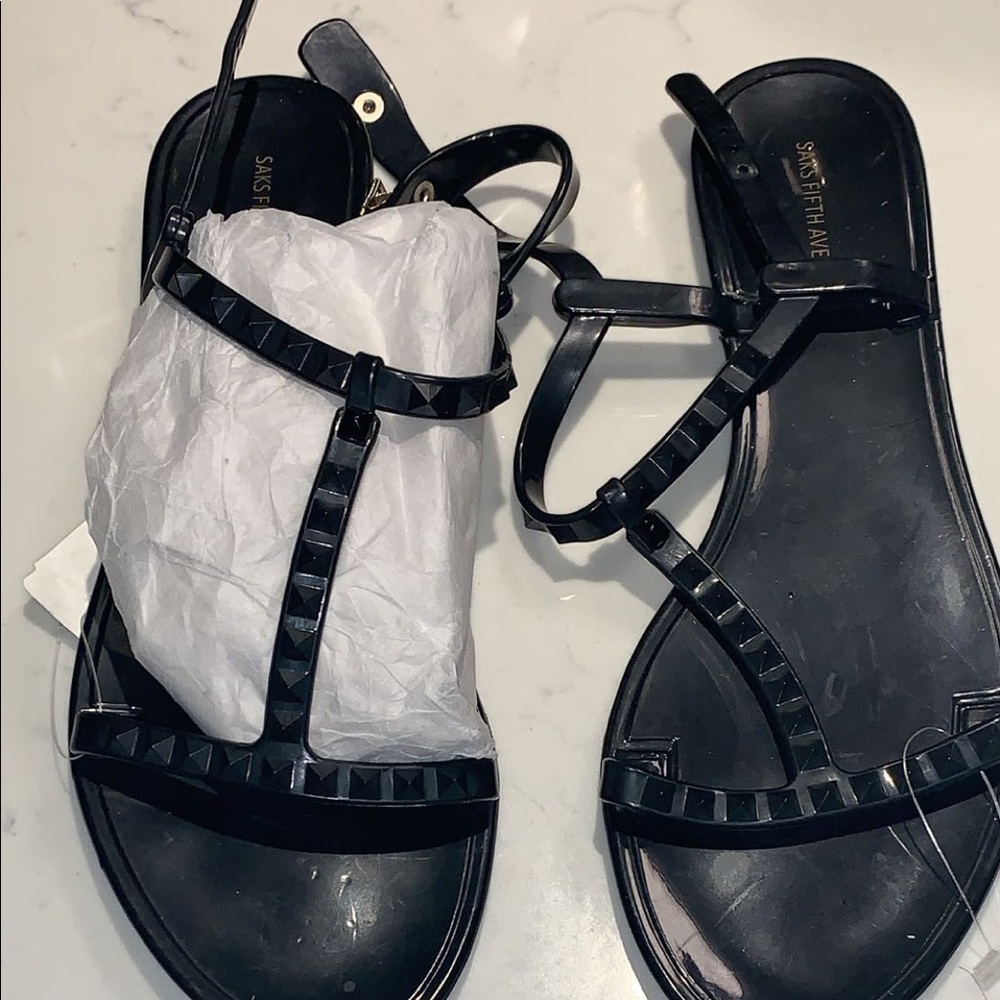 Saks Fifth Avenue Jelly Sandals- Black